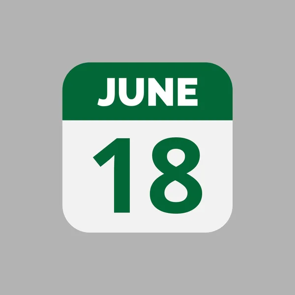 Juni Kalender Datum Pictogram — Stockvector