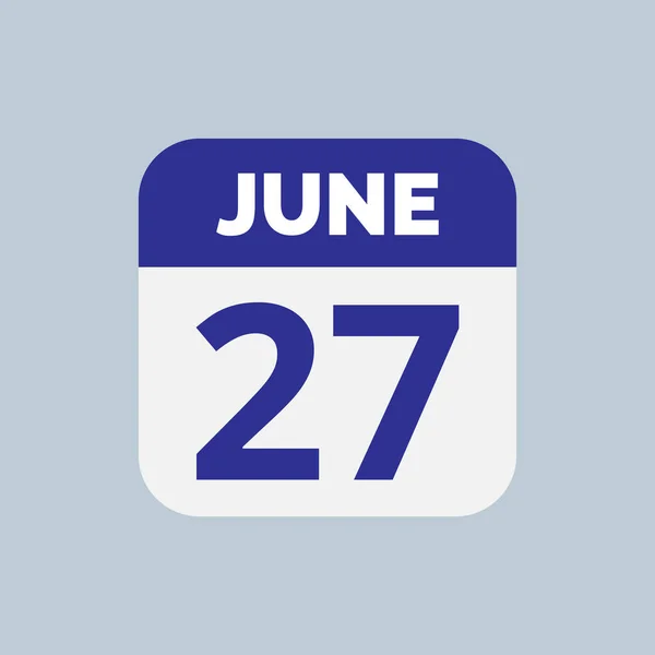 Czerwiec Kalendarz Data Ikona — Wektor stockowy