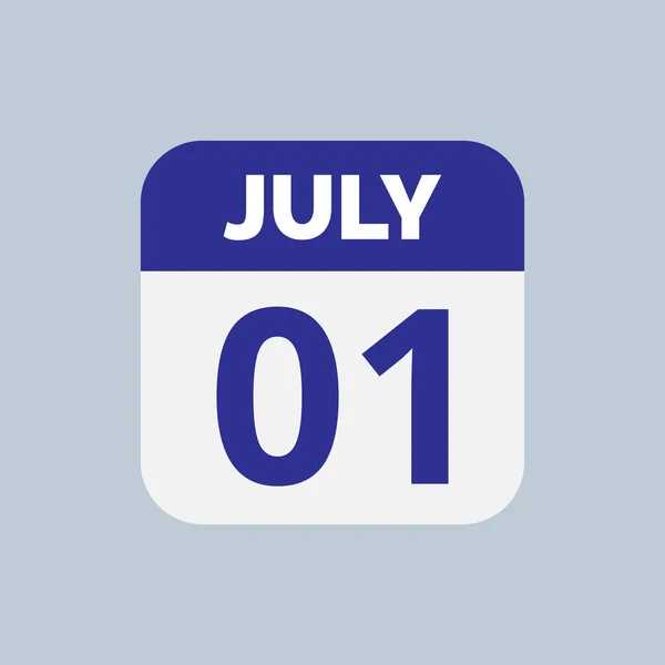 1Er Juillet Date Calendrier Icône — Image vectorielle