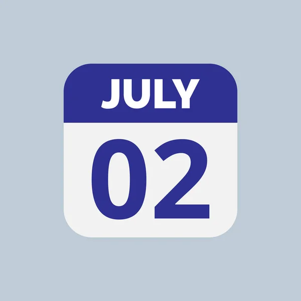 Juli Kalender Datum Pictogram — Stockvector