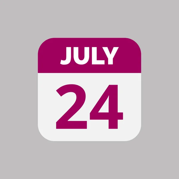 Juli Kalender Datum Ikon — Stock vektor