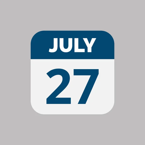Julho Calendário Ícone Data — Vetor de Stock