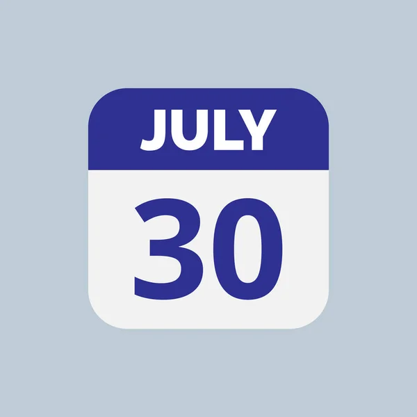 Juillet Date Calendrier Icône — Image vectorielle