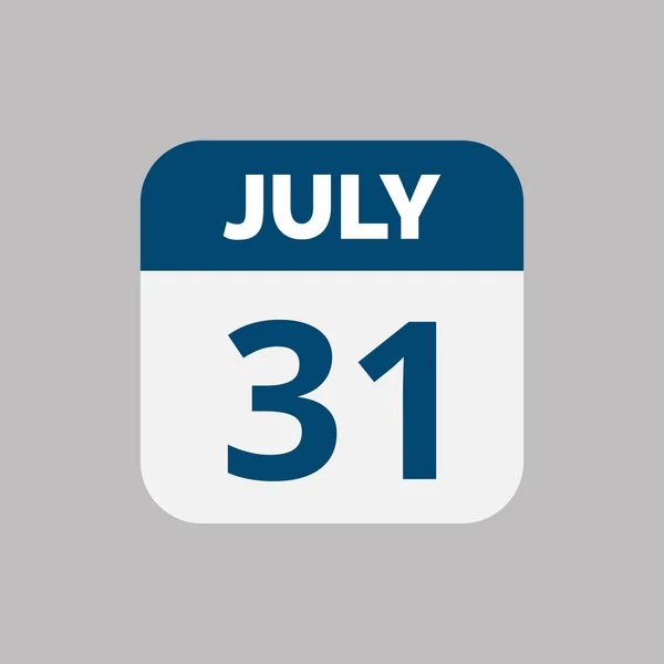 Luglio Calendario Data Icona — Vettoriale Stock