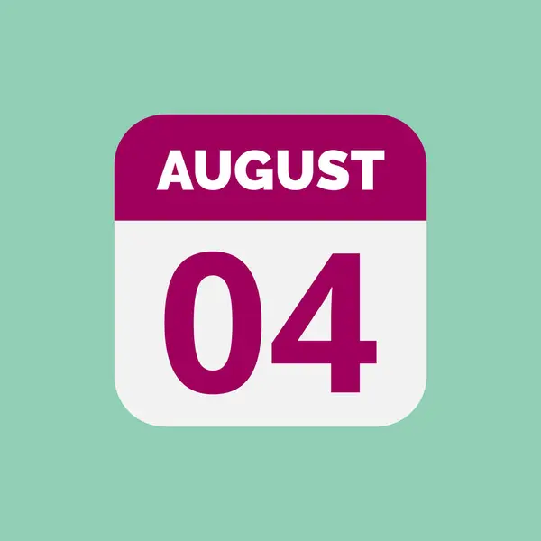 Augustus Kalender Datum Pictogram — Stockvector
