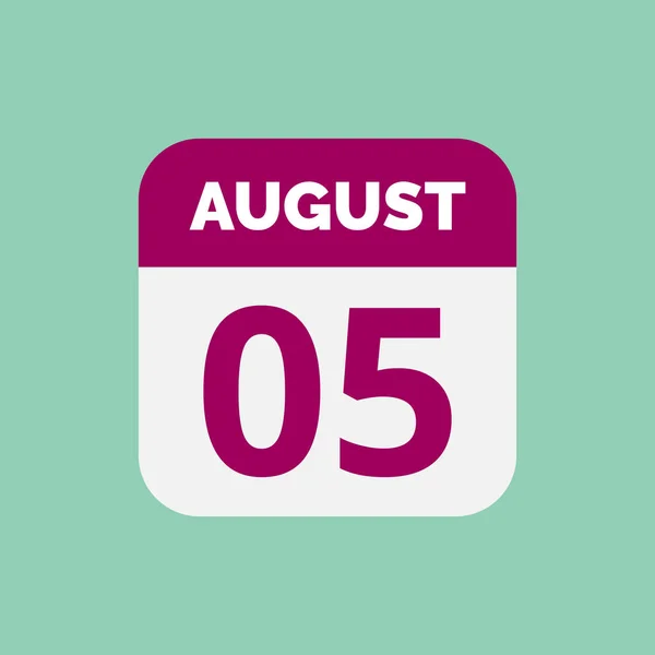 Agosto Calendário Data Ícone — Vetor de Stock