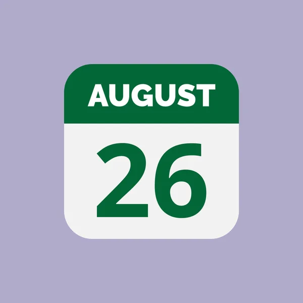 Agosto Calendario Data Icona — Vettoriale Stock