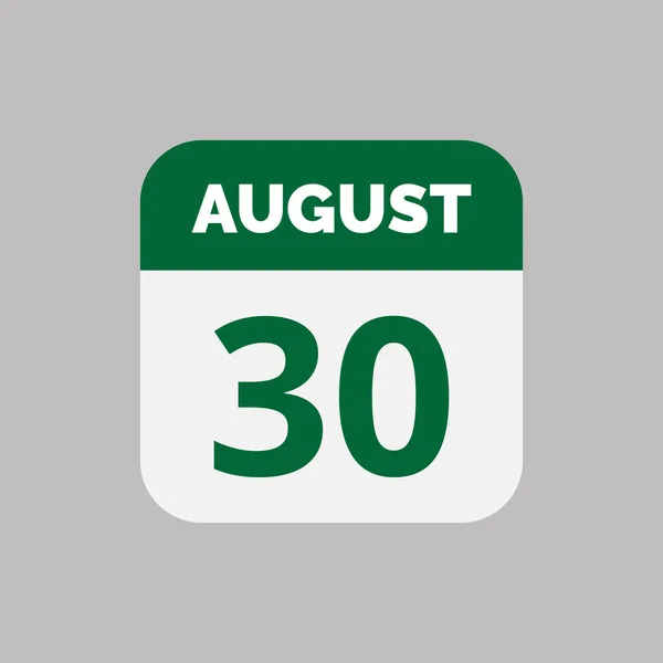 August Calendar Date Icon — Stock Vector