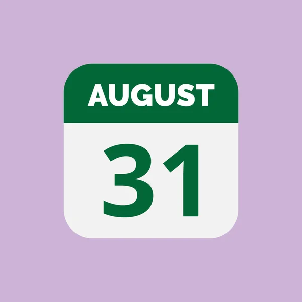 August Kalenderdatum Icon — Stockvektor