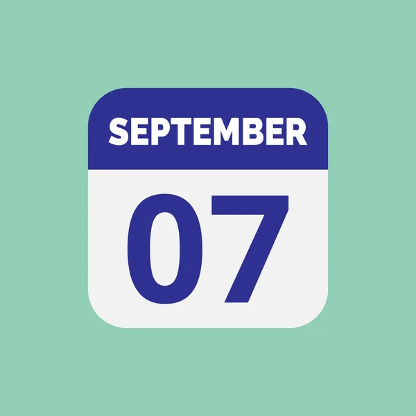 September Calendar Date Icon — Stock Vector