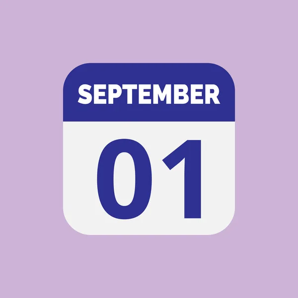 Settembre Calendario Data Icona — Vettoriale Stock