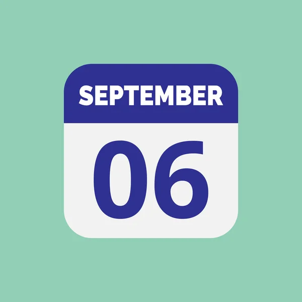 Datum Ikony Kalendáře Září — Stockový vektor
