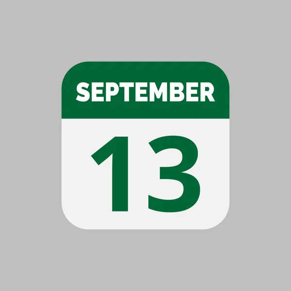 September Calendar Date Icon — Stock Vector