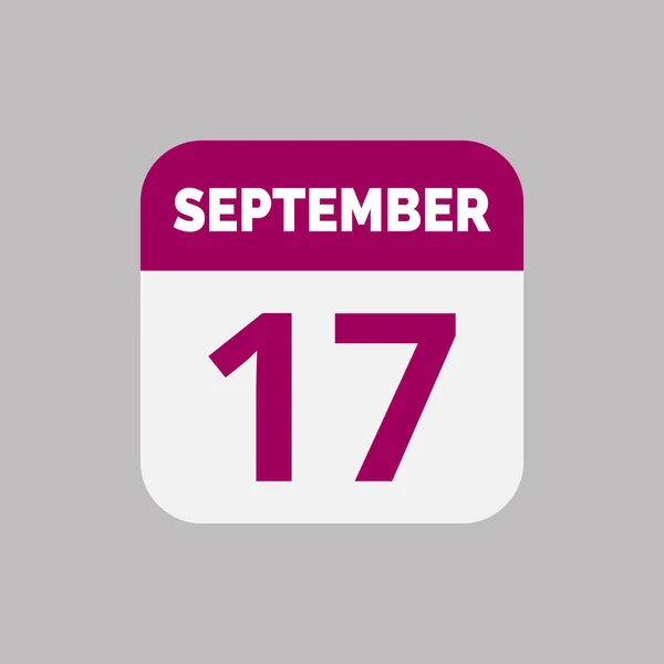 September Kalender Tanggal Ikon - Stok Vektor
