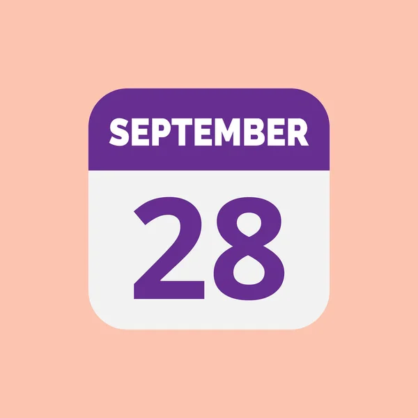 Setembro Calendário Ícone Data —  Vetores de Stock