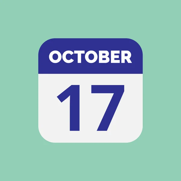 Datum Ikony Kalendáře Října — Stockový vektor