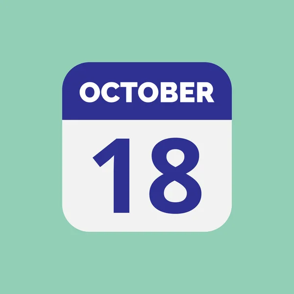 Outubro Calendário Data Ícone —  Vetores de Stock