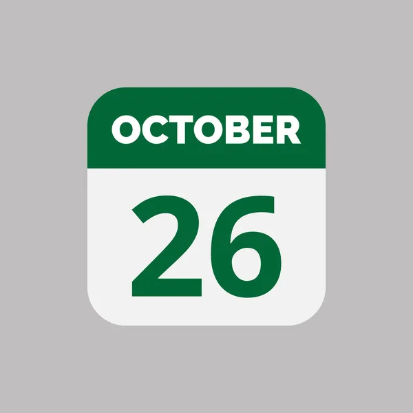 Oktober Kalender Datum Ikon — Stock vektor