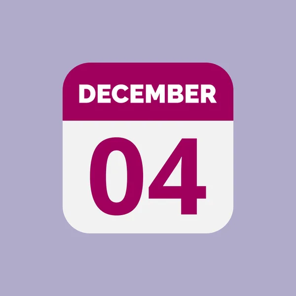 Décembre Date Calendrier Icône — Image vectorielle