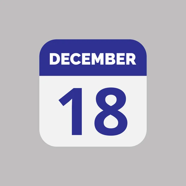 Dicembre Calendario Data Icona — Vettoriale Stock