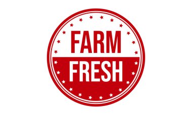 Çiftlik Taze Lastik Damga Mühür Vektörü