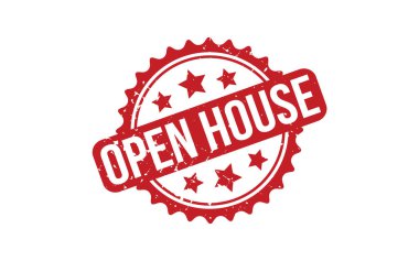 Açık Ev Damga Mühür Vektörü İllüstrasyonu