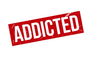 Addicted Rubber Stamp Seal Vector