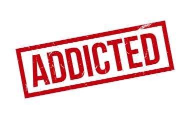 Addicted Rubber Stamp Seal Vector