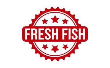 Fresh Fish Rubber Stamp Seal Vector