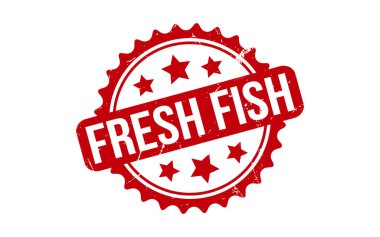 Fresh Fish Rubber Stamp Seal Vector