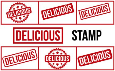 Delicious Rubber Stamp set Vector