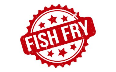 Fish Fry Rubber Stamp Seal Vector