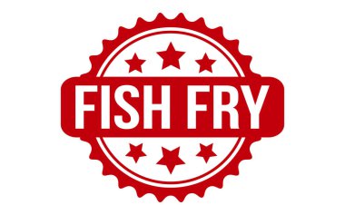 Fish Fry Rubber Stamp Seal Vector