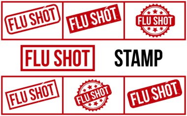 Flu Shot Rubber Stamp set Vector