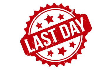 Last Day Rubber Stamp Seal Vector