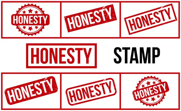 Honesty Rubber Stamp Set Vector — Archivo Imágenes Vectoriales