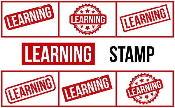 Learning Rubber Stamp Set Vector — Vetor de Stock
