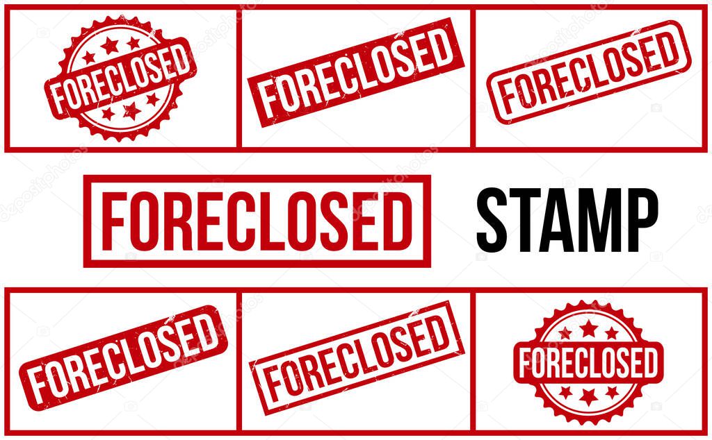 Foreclosed Rubber Stamp set Vector