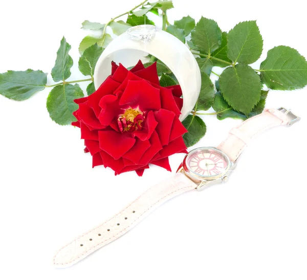 Rose and Clock — Stock Photo, Image