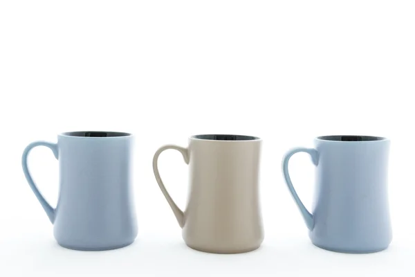Three ceramic cup with handle — Stock Photo, Image