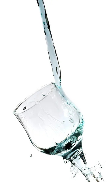 Éclaboussure d'eau bleue dans le verre — Photo