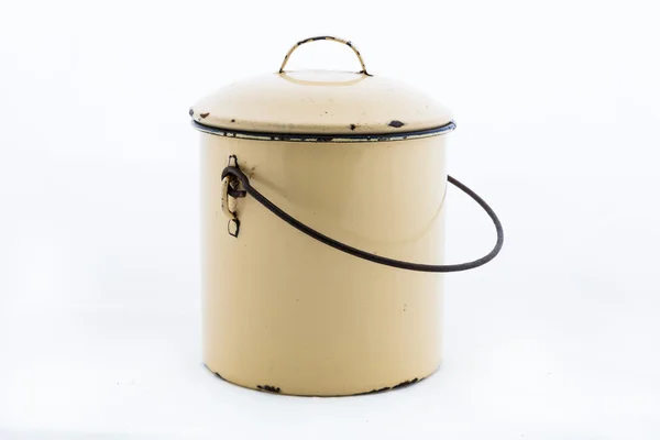 Yellow pot on a white — Stock Photo, Image