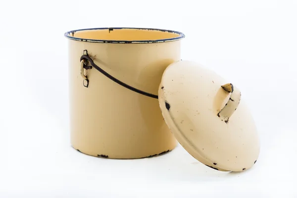 Yellow pot on a white — Stock Photo, Image