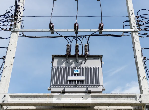 Transformer on high power station. High voltage — Stock Photo, Image