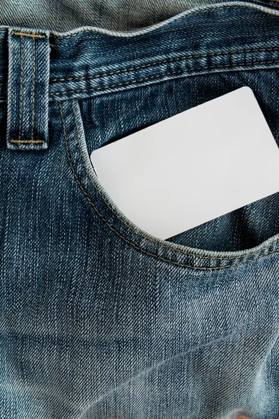 Bolsillo con tarjeta de crédito o de llamada o tarjeta de nombre — Foto de Stock