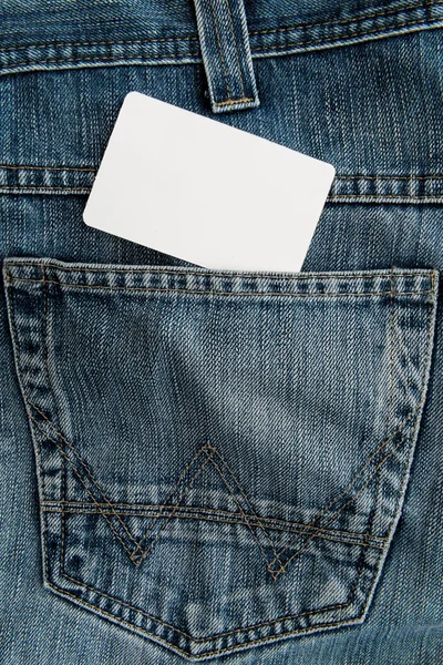 Bolsillo con tarjeta de crédito o de llamada o tarjeta de nombre — Foto de Stock