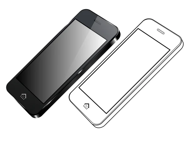 Preto Smart Phone Vector — Vetor de Stock