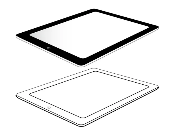 Tablette noire avec bouton Accueil — Image vectorielle