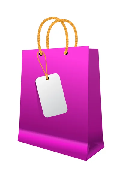 Bolsa de compras rosa con asas de papel — Vector de stock