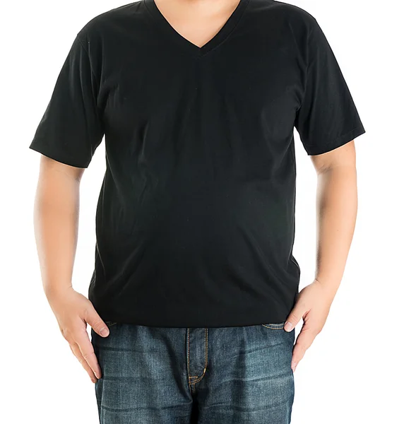 Boş t-shirt insanın yakın çekim — Stok fotoğraf